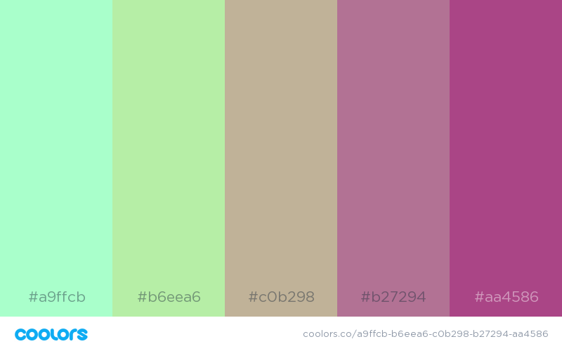 Five Different colors: Different tints 